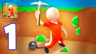 Dig and Run: Prison Escape Gameplay Walkthrough Part 1 - Tutorial Escape From Prison (Android,iOS)