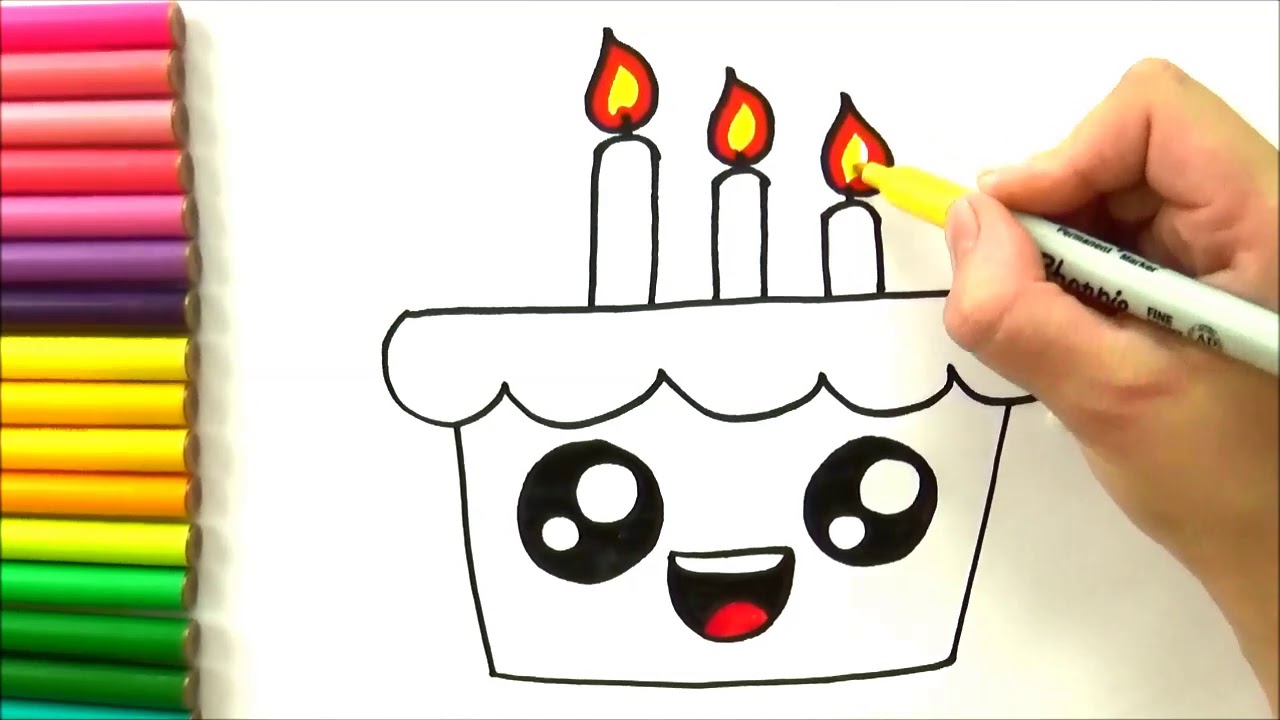 Sevimli Dogum Gunu Pastasi Cizimi How To Draw A Birthday Cake