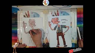 HOW TO DRAW GRANDPA PHIL FROM HEY ARNOLD.....