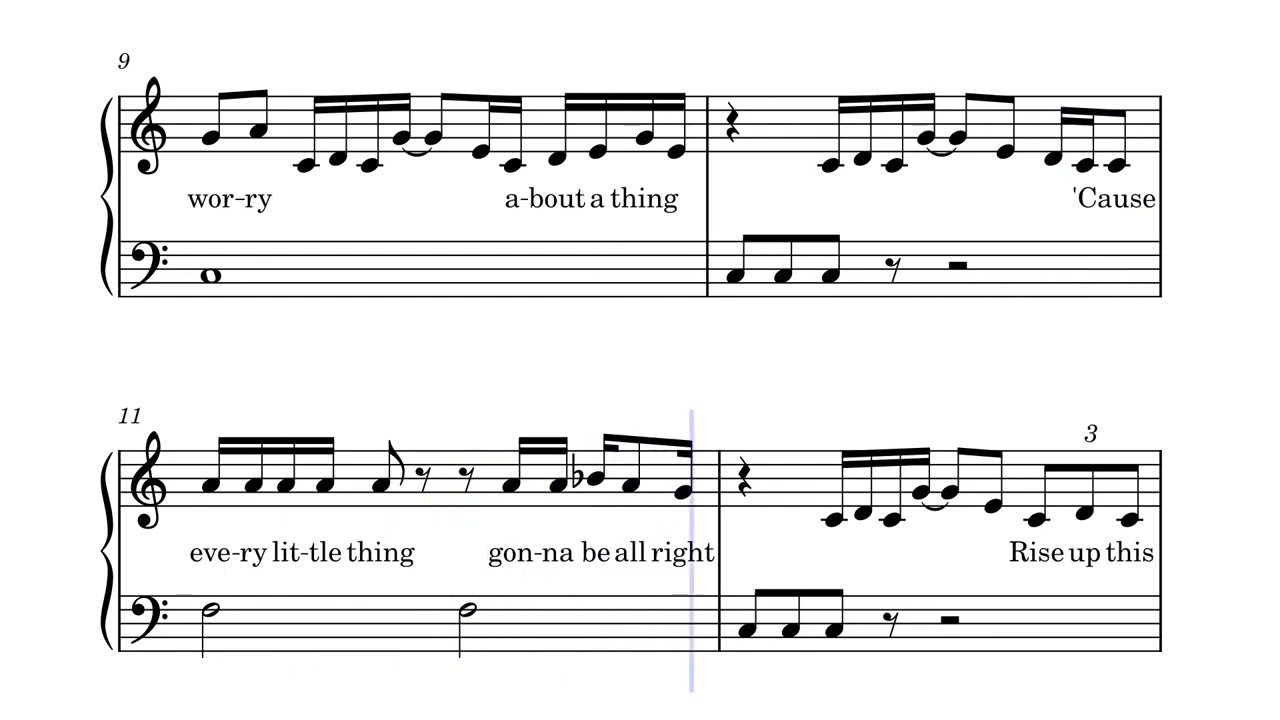 Three Little Birds | EASY Piano Arrangement Level 4 | Bob Marley