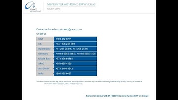 Maintain tasks With Ramco ERP on Cloud !