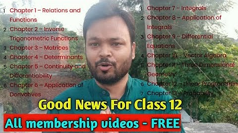 Good News for 12 th Mathematics students | All membership video lectures are free