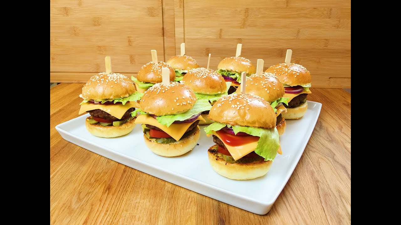 Mini Hamburger als Partysnack / Cheeseburger Fingerfood - YouTube