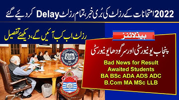 Bad News for Result Awaited Students | BA BSc ADA ADS B.Com ADC MA MSc LLB 2022 Exams Result |PU Uos