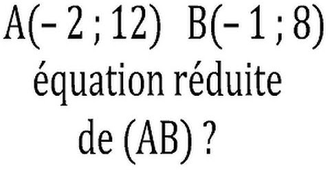 Equation réduite d