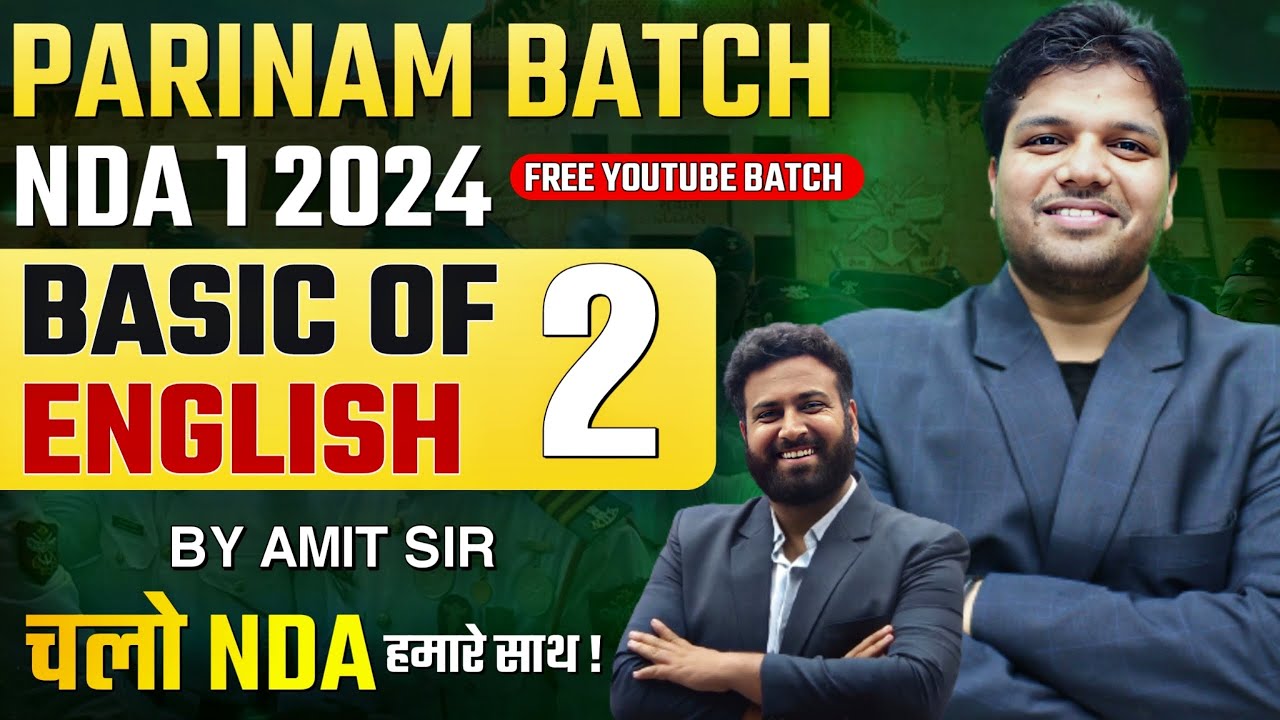 Basic of English Class - 2 | English For NDA - Target NDA 1 2024 ...
