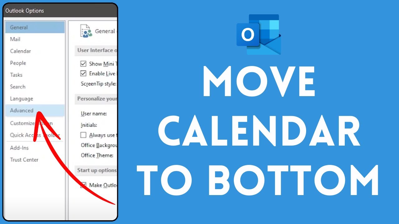 How To Move Calendar To Bottom On Microsoft Outlook Full Tutorial