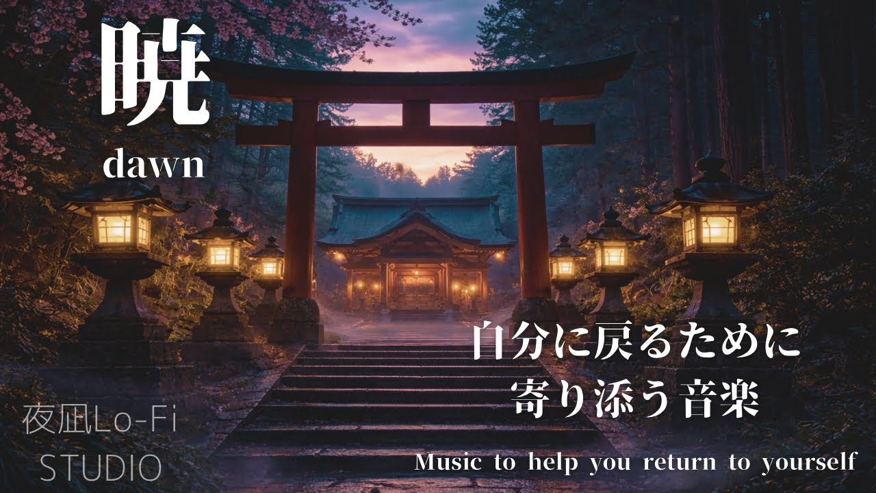 【暁（dawn）】夜凪 Lo-fi studio | Japanese Calm Music Less than 1 hour