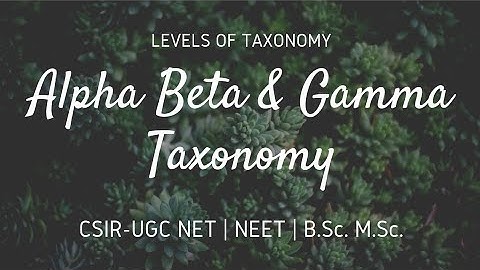 CSIR #NET | ALPHA BETA AND GAMMA TAXONOMY | LEVELS OF TAXONOMY | HINDI