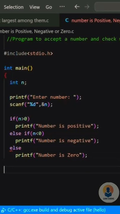 Program to accept a number and check whether the number is Positive ...