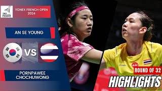 An Se Young (KOR) vs. Pornpawee Chochuwong (THA) - R32 | Frence Open 2024