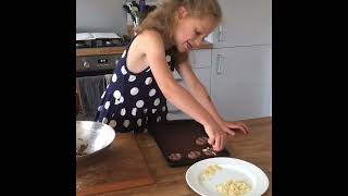 Millie makes Gruffalo Biscuits