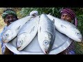 Giant fish fry  villagers cooking big fish fry in village cooking style  village food cooking