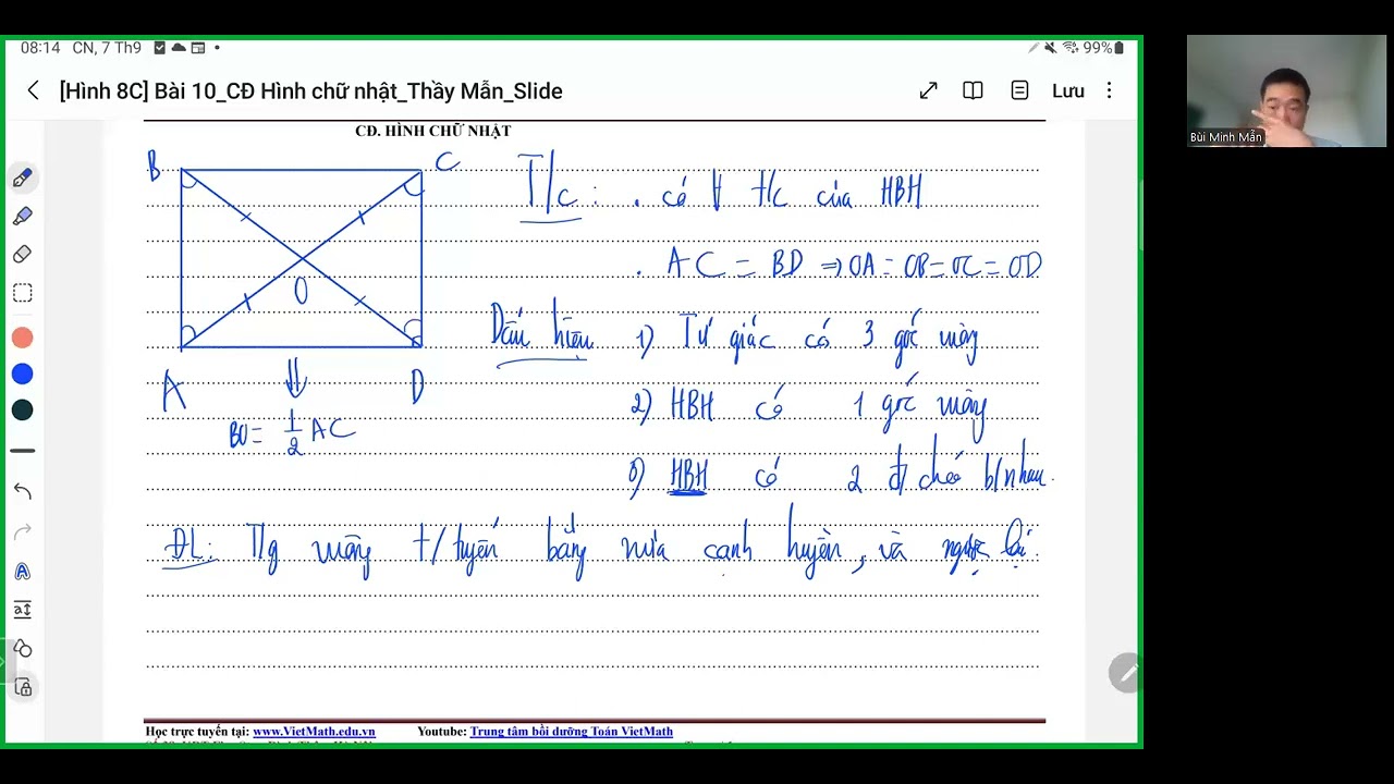 [Bồi dưỡng HSG - thi Chuyên toán 8C] Bài 11. Hình chữ nhật - thầy Bùi Minh Mẫn