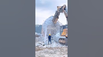 máy khoan tách đá thuỷ lực gắn máy xúc, دستگاه سنگ شکن هیدرولیکی نصب شده روی بیل مکانیکی #maquina