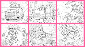 Color by Number Art Zen Color Six Scenes Nature RV Life Travel Special Pictures #coloringbook