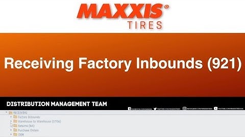 Receiving Factory Inbounds (921)