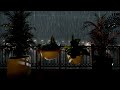 Cozy Veranda Views On A Rainy Night | Relaxing Rain Sounds | 8 Hours | Rain Sounds for Sleep