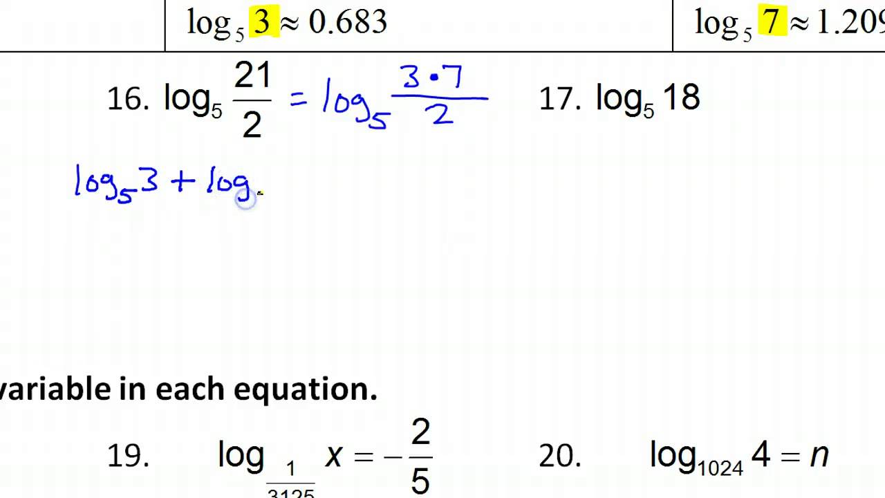 Basic Logarithm Review (Practice Quiz) YouTube