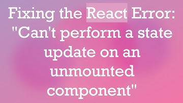 Fixing the React Error: "Can