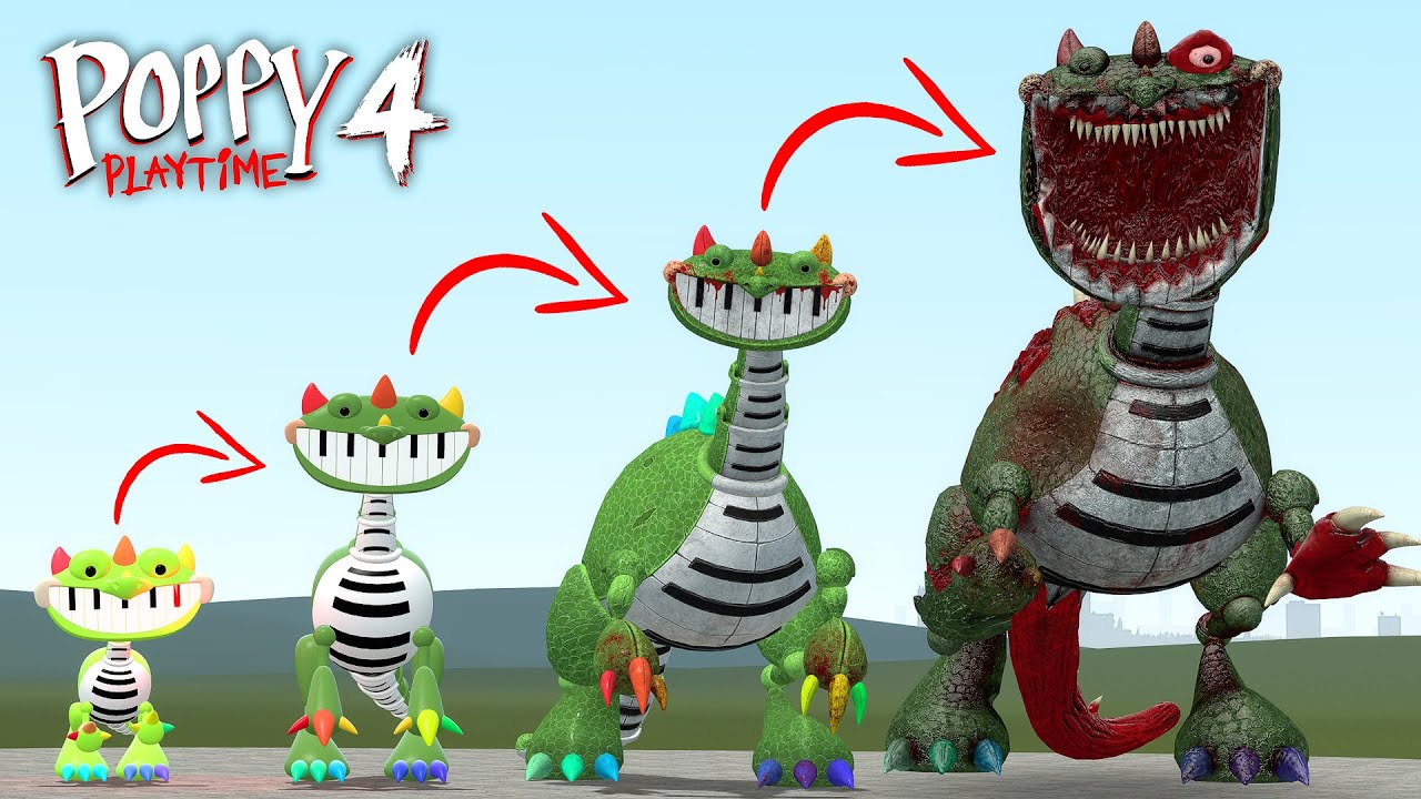 EVOLUTION OF NEW CURSED PIANOSAURUS FROM POPPY PLAYTIME CHAPTER 4 in Garry's Mod!
