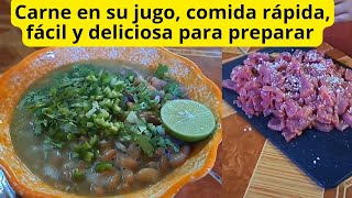 Carne en su jugo, fácil, comida fácil, rápida y deliciosa para preparar. Preparación paso a paso.