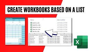 How to Create Excel Workbooks Based on A List In Excel