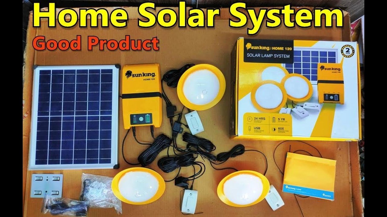 Modern Home Solar Light - 24Hrs Backup | 3 Solar LED Lamp and Mobile Power  Bank | Sun King -Home 120 - YouTube
