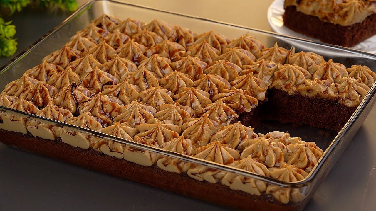 كيك عائلي بطعم القهوة سهل وسريع بحشوة اقتصادية✨ بدون كريمة بدون شانتيه