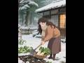 Harvesting the freshest winter greens... ❄️🧺 WinterVibes #CozyAnime #WinterCooking #shorts