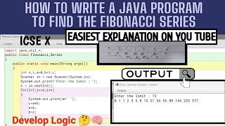 Fibonacci Series | Class X ICSE 🤓 | Computer Science 💻 | Best Explanation | Develop Logic easily 🧠⁉️