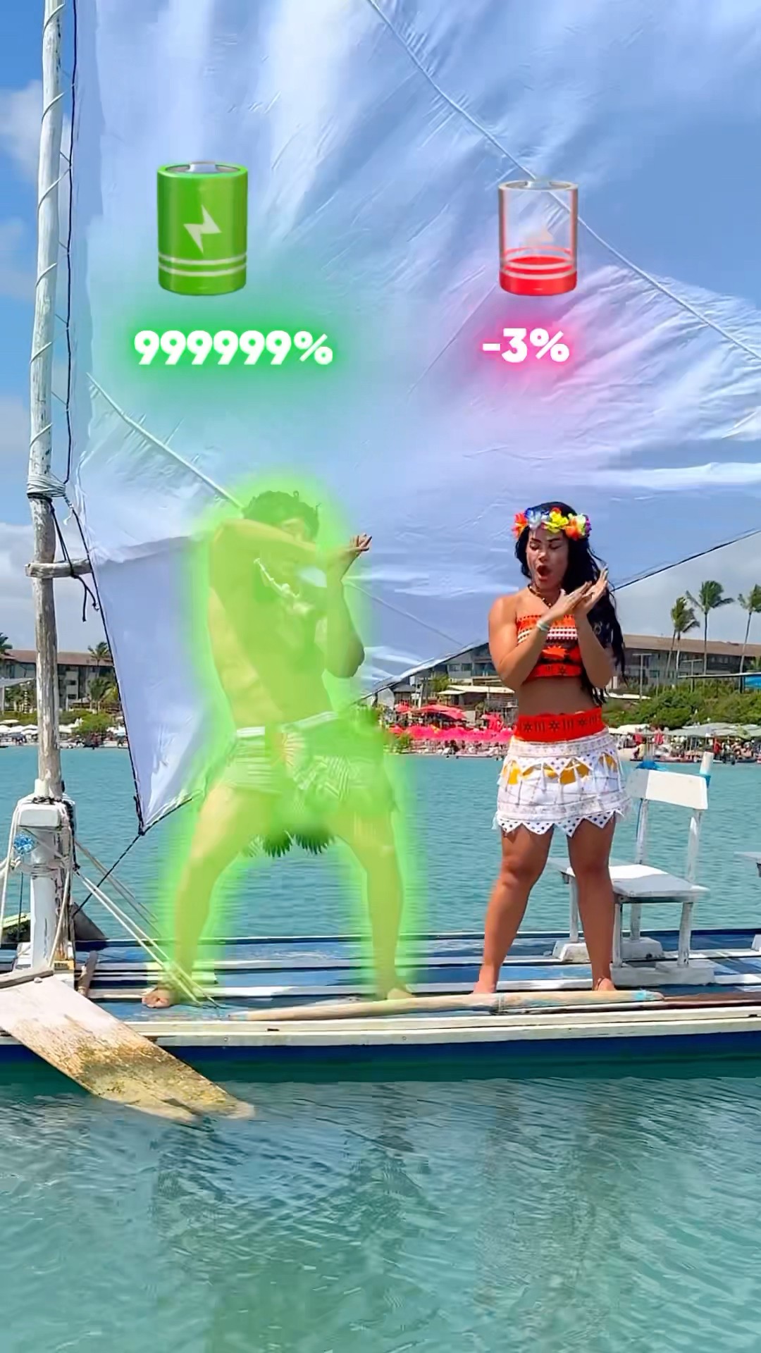 Energia na nossa CANOA!​⁠@mayca.brasil #dancer #moana #maui #trend #short #funny
