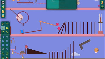 Marbles Trigger Domino Waves | Algodoo Physics Simulation