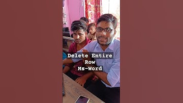 Delete Entire Row | Ms Word | Mera Tuition | Chandankiyari #computer #meratuition