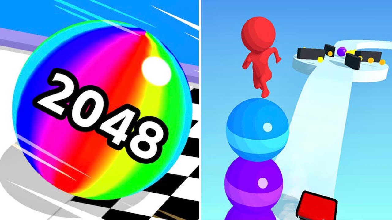 Ball Run 2048 Vs Stack rider 🟥🔮New Big All Max Update Levels Walkthrough Android iOS Gameplay