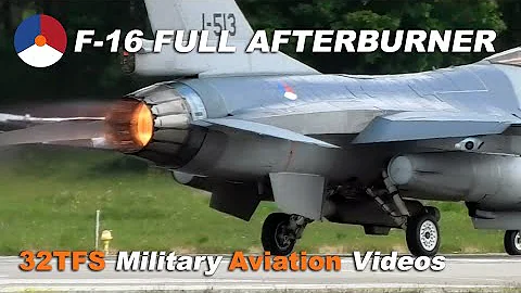 [4K] 3-Ship F-16 Full Power Takeoff at Leeuwarden AB