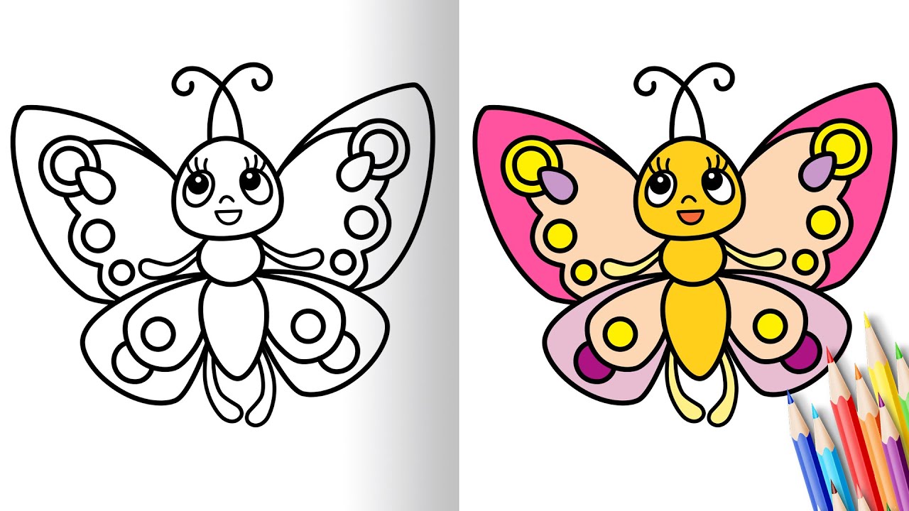 Kema Rasm How to draw a Butterfly 🦋 | Bolalar uchun kapalak rasm chizish | Learn ...