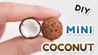 DIY Miniature Coconut Halves  Miniature Food Polymer Clay  Tutorial Video