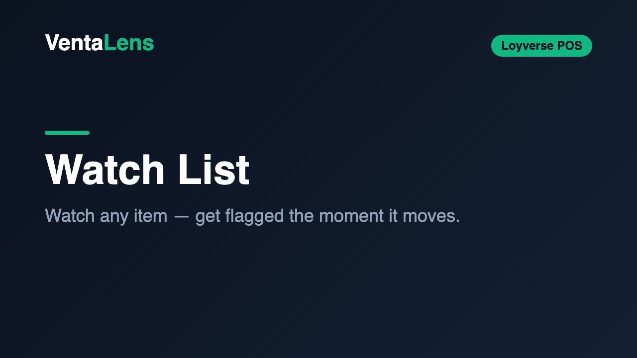 Watch List — get flagged when an item moves