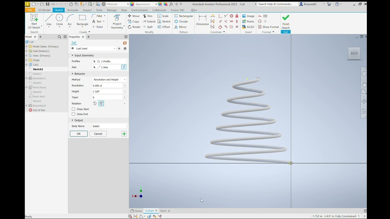 Inventor Tutorial: Coil Command