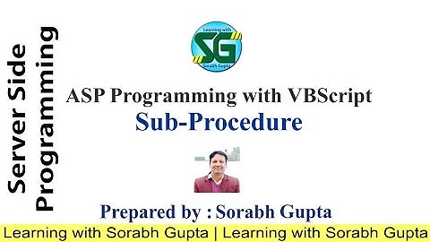 Sub-Procedure in ASP using VBScript | Example