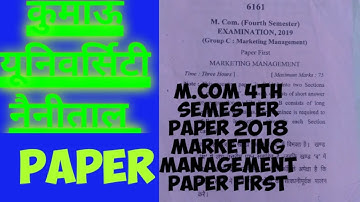 m com 4th semester marketing management paper Kumaun university Naintal paper analysis m.com paper