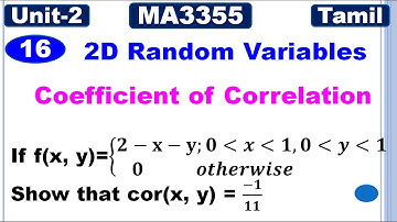 MA3355 | MA3391 | MA3303 | Unit 2 | 2D Random Variables |Coefficient of Correlation|Problem in Tamil