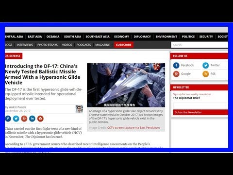中国高超音速飞行器首次实战化测试 洲际导弹未来或搭载