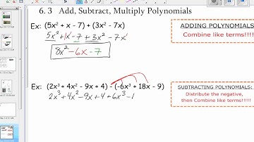 6 3 Add, Subtract and Multiply Polynomials
