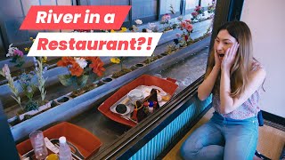 Food Comes Floating On a River l in This Secret Japanese Restaurant!