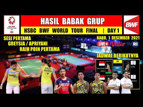 HASIL BWF WORLD TOUR FINAL 2021 HARI INI BABAK GRUP ~ GREYSIA / APRIYANI MENANG
