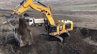 Caterpillar 6015B Excavator Loading Coal On Trucks - Sotiriadis Ate