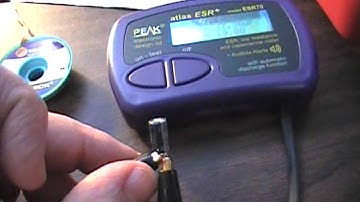 The Purple ESR Meter testing capacitors
