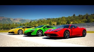 Forza Horizon 2: Ferrari 458 Speciale vs McLaren 650s vs Lamborghini Huracán | Drag Race